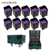 Projecteur PAR LED sans fil sur batterie 6*18W RGBWA UV avec Flight Case, DMX et application mobile pour DJ, scène, toile de fond, éclairage d'ambiance pour mariages et fêtes