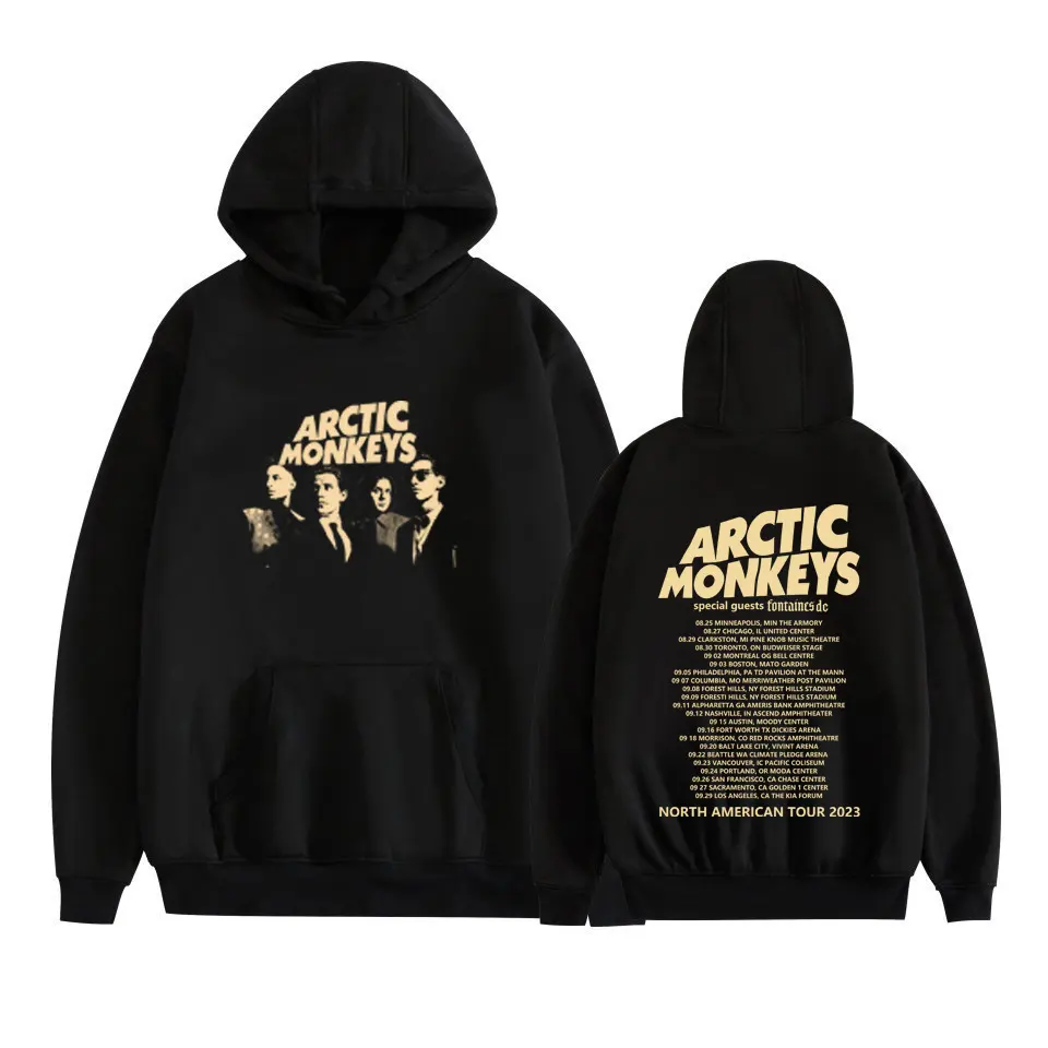 Ucuz Arctic Monkey 2023 kuzey amerika tur tarihleri kazak sözleri Tshirt konser Tee hayranları için özel tasarım Hoodie