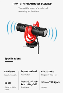 Micrófono de vídeo de escopeta para cámara, micrófono de grabación de Facebook, YouTube, Vloging, para teléfono inteligente, <span class=keywords><strong>Canon</strong></span>, Nikon, Sony, DSLR - Product Image 6