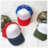 Casquette classique d'été en maille avec broderie 3D, décontractée, bicolore, unisexe, sangle réglable, légère, style camionneur