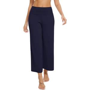 Pantalones de Yoga para Mujer al por Mayor, Pantalones Palazzo Suaves de Cintura Alta, Viscosa de Bambú, Tallas S a XXL - Product Image 1