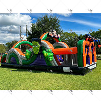 Parcours d'obstacles gonflable commercial pour Halloween, course d'obstacles gonflable, location extérieure pour jardin
