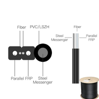 Kabel Fiber Optik Ftth Drop GJYXCH 1 Core Berpenguat Baja G657A2 Konduktor Padat