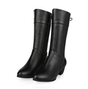 <span class=keywords><strong>Botas</strong></span> de tacón grueso con punta redonda para mujer, nuevas <span class=keywords><strong>botas</strong></span> de invierno al por mayor, <span class=keywords><strong>botas</strong></span> altas hasta la rodilla con cremallera a la moda para mujer - Product Image 4