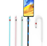 1.2M Rotation Libre Multiple Pliable 2.4A Câble de Données de Charge Rapide USB-C Support de Téléphone Portable pour Nouvel iPhone et Imprimante