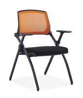 Chaise de formation ergonomique pliable et empilable sur mesure OEM, design moderne, dossier en maille PP, siège en mousse moulée, accoudoirs, pour la maison et le bureau