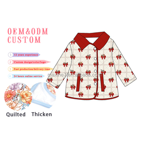 Veste matelassée festive à nœud rouge avec rembourrage en coton épais pardessus d'hiver chaud pour les tout-petits aux enfants nouveau manteau de Noël pour les filles - Product Image 4