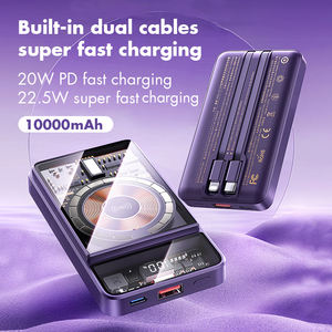 แบตเตอรี่สำรอง10,000มิลลิแอมป์โปร่งใสพร้อมฟังก์ชั่นชาร์จไร้สาย15วัตต์และสายเคเบิลภายใน - Product Image 3