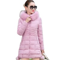 Veste et manteau d'hiver grande taille M-3XL, coupe longue, slim, épais, chaud, col en fourrure, veste à capuche, parka pour femmes