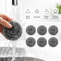 Tampons à récurer robustes en acier inoxydable, boules de nettoyage pour casseroles, poêles, vaisselle, grilles, usage domestique et professionnel en gros
