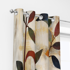 <span class=keywords><strong>Rideaux</strong></span> de <span class=keywords><strong>chambre</strong></span> à coucher pour adultes en polyester à motif personnalisé imprimé de feuilles - Product Image 3