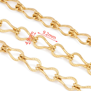 Cadena de Gancho en Relieve de Acero Inoxidable, Color Dorado, Chapado en Oro de 18k, Accesorio para Bolsos y Joyería DIY - Product Image 2