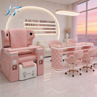 Fauteuil de pédicure électrique avec massage, haut-parleur audio, bain de pieds et station de manucure pour salon de beauté