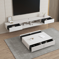 Meuble TV flottant en bois, sur mesure, de qualité supérieure, au design minimaliste et moderne, avec rangement simple et long, pour salon