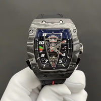 Montre mécanique automatique pour homme, boîtier en fibre durable, squelette, RM055, saphir, sport, plongée, réserve de marche