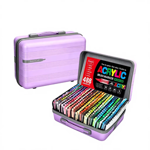 Juego de Marcadores Acrílicos de 488 Colores, Rotuladores de Dibujo Líquido Rectos en Estuche Portátil para Estudiantes de Arte - Product Image 1