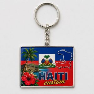 Llavero Metálico Personalizado al por Mayor con Temática de Haití, Souvenir de Viaje, Regalo Cultural para Turistas - Product Image 3