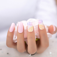 ZB 16 pièces Autocollants pour ongles 2D à couverture complète, motif feuille chaude, style français et japonais