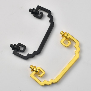 Chinese Style Zinc Alloy Drawer Handles Rectangle <b>Black</b> And Gold Durable Furniture Hardware - Product Image 2