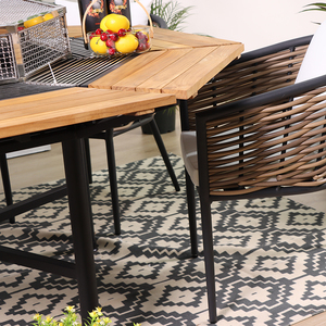 Ensemble <span class=keywords><strong>de</strong></span> salle à manger en <span class=keywords><strong>bois</strong></span> <span class=keywords><strong>Table</strong></span> <span class=keywords><strong>de</strong></span> barbecue Foyer Mobilier d'extérieur rempli <span class=keywords><strong>de</strong></span> fonctionnalités Aluminium rond pour Banquet pliable <span class=keywords><strong>de</strong></span> <span class=keywords><strong>jardin</strong></span> <span class=keywords><strong>de</strong></span> patio extérieur - Product Image 4