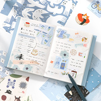 Kit de Scrapbooking SIMNO Estilo Japonés con Diseño Floral y de Gatos, 157 Piezas, con Notas de Flores Diarias y Cinta Washi para Diario, Manualidades y DIY