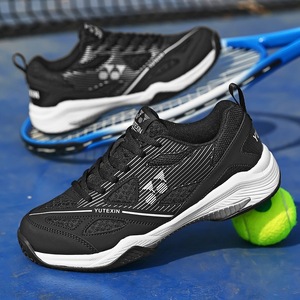 Zapatillas de tenis transpirables de malla blanca con cordones, antideslizantes, con absorción de impactos, calzado deportivo para hombres y mujeres, deportes al aire libre y - Product Image 2