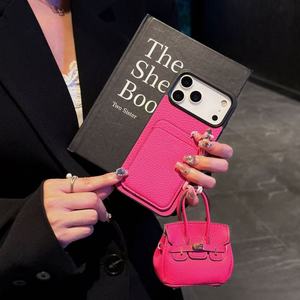 กระเป๋าใส่บัตรลายลิ้นจี่ชื่อใหญ่สุดหรู + เคสหูฟังสำหรับ iPhone 17-11 PRO MAX x/ XS MAX 6/7/8 PLUS ฝาหลังป้องกันการตก - Product Image 2