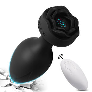 Prezzo all'ingrosso di forma di rosa vibratore senza fili spina anale elettrico portatile massaggiatore <span class=keywords><strong>Plug</strong></span> per le donne uomini masturbazione - Product Image 2