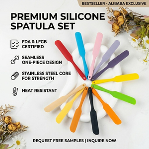 Espátula de silicona delgada de grado alimenticio resistente al calor, de una pieza, con mango largo, para tarros, mermelada, crema y mantequilla, venta directa de fábrica - Product Image 1