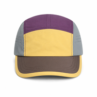 Casquette de baseball unisexe personnalisable en nylon respirant, imperméable, à 5 panneaux, color-block, ajustable, pour adultes, idéale pour l'extérieur printemps-été