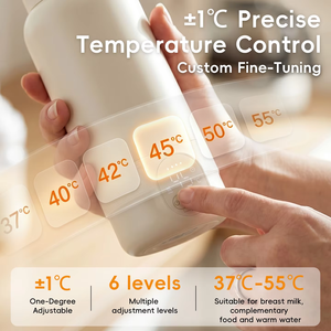 Wholesale <b>Portable</b> Smart Baby Milk Warmer Bottle, Digital Temperature Display Leakproof Travel <b>Electric</b> Breastmilk <b>Heater</b> Flask - Product Image 4