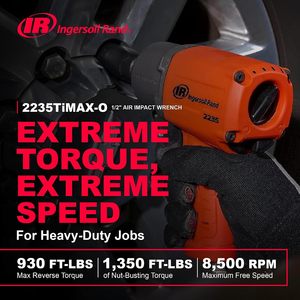 Clé à chocs pneumatique Ingersoll Rand 2235, entraînement 1/2 pouce, corps en titane, poignée pistolet - Product Image 2
