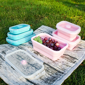 BPA-Miễn phí Silicone ráp Hộp Ăn Trưa microwavable xách tay Bento thực phẩm lưu trữ <span class=keywords><strong>container</strong></span> trường dã ngoại cắm trại miễn phí vận chuyển - Product Image 4
