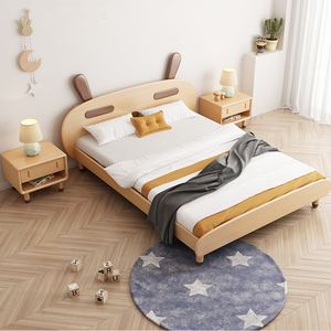 Lit enfant moderne en bois massif de style dessin animé pour chambre d'enfant, hôtel ou salon - Product Image 3