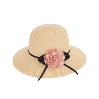 Chapeau de paille en herbe fraîche et tendance, avec grande fleur, pliable, pare-soleil large, protection solaire pour la pêche en plein air