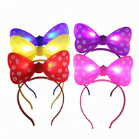 YUELI Mignon Bandeau LED Réglable avec Nœud Papillon, Couronne, Guirlande, Coiffe, Accessoire Cheveux Rétro pour Femmes et Filles, Idéal pour Fêtes