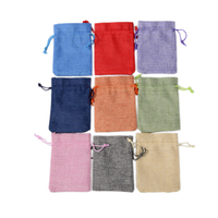 Pochette en lin Hessian, sac cadeau en toile de jute avec poignées, Logo personnalisé, écologique, 10 pièces