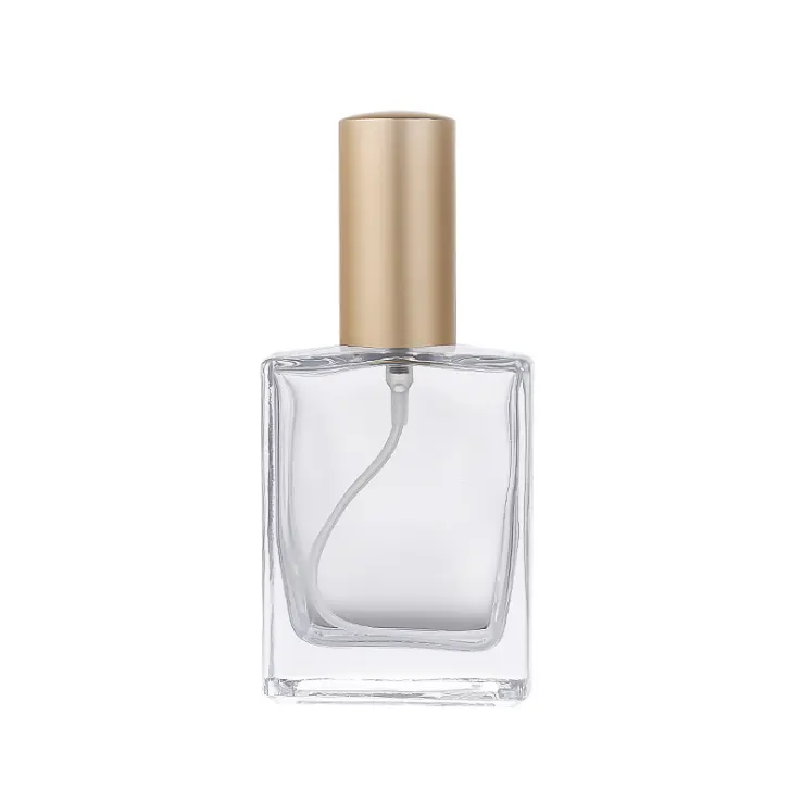 Yeni tasarım kozmetik şişeleri parfüm boş şişeler 30ml mat altın ince sis cam parfüm sprey şişesi