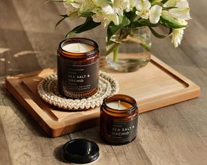 LANJO wholesale amber color jar scented <b>candle</b> accept custom logo and fragrance - Product Image 4