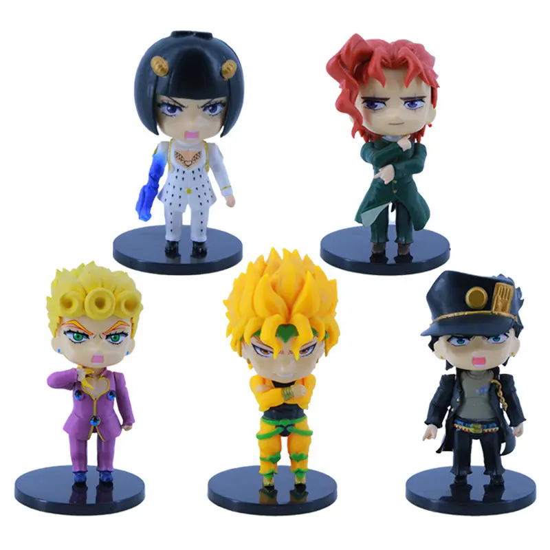 6 Estilos New Cartoon Ornamentos Anime JoJo Bizarre Adventure Action Figure Set