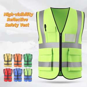 Gilet di Sicurezza Riflettente Giallo ad Alta Visibilità con Strisce Argento per Uomo e Donna, Ideale per Lavoro, Ciclismo, Corsa, Rilevamento e Volontariato - Product Image 2