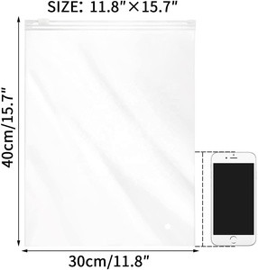 12X14 Inch Rõ Ràng <span class=keywords><strong>Zipper</strong></span> Túi Nhựa Resealable Frosted Zip Khóa Túi Cho Quần Áo Quần Áo Áo Len - Product Image 2