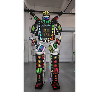 Disfraz de Robot LED Gigante para Desfiles, Decoración LED Amarilla, Marioneta Caminante Transformable en Coche, Disfraz de Robot LED en Venta al por Mayor