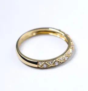 Yuying Gems Designed 14/18 Karat Gold Moissan ite Diamant dekoriert Schmuck Ring
