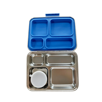 Boîte à bento LingHui en acier inoxydable 304, 2 compartiments étanches, conteneur de stockage alimentaire à un seul niveau pour enfants et adultes - Sans BPA, compatible lave-vaisselle