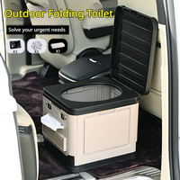 Toilette portable pour le camping, toilette pliante avec couvercle et sac de transport, toilette de voyage pour les situations d'urgence en plein air, toilette pour camping-car et randonnée