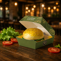 Boîte à hamburger personnalisée APP BURGER BOX, écologique, biodégradable, recyclable, en carton blanc jetable pour les articles de restauration rapide