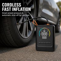 Pompe à air sans fil portable ABS avec LOGO personnalisé, double écran HD, gonfleur rechargeable à arrêt automatique 150 PSI pour gonflage rapide de voiture