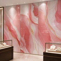 Panneau décoratif en PVC avec revêtement UV, aspect marbre, aspect dalle de pierre, brillant, imperméable, résistant à l'humidité, rigide, taille personnalisée, pour hôtel et maison
