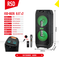 Haut-parleur sans fil avec microphone intégré, double 8 et 6,5 pouces, lumières RVB colorées, batterie 4500 mAh, prise en charge FM, TF/USB – Vente directe usine